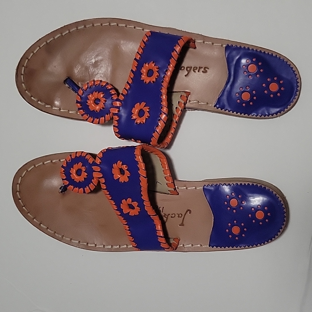 Jack Rogers Blue and Orange Sandals size 7